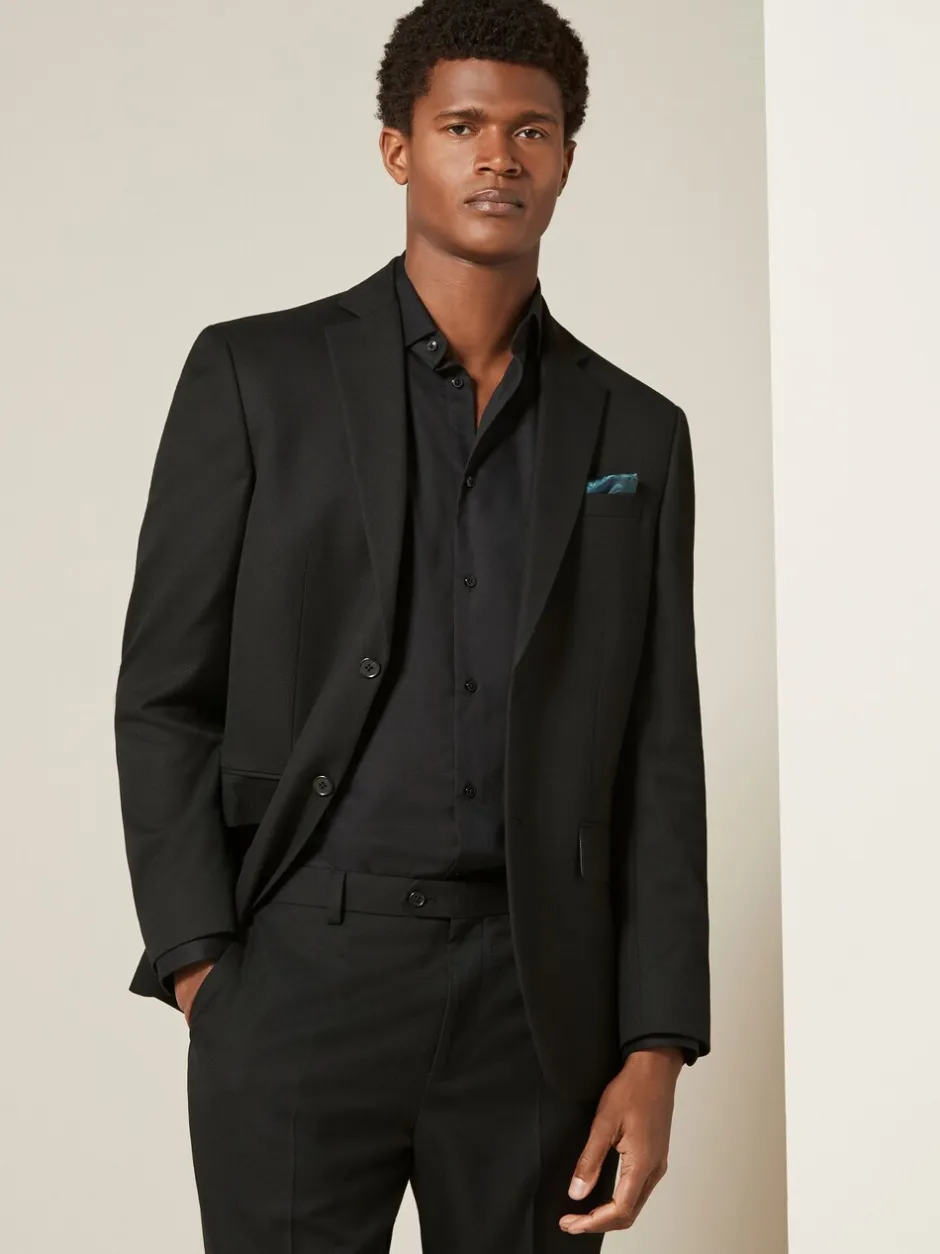Blazers En Business-Jasjes|Pakken|Next - Normale Pasvorm - Kostuum met textuur: colbert Zwart