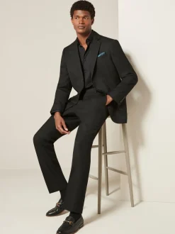 Blazers En Business-Jasjes|Pakken|Next - Normale Pasvorm - Kostuum met textuur: colbert Zwart