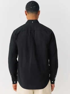 Shirts|Next Zwart - Normale Pasvorm - Oxford-hemd met lange mouwen