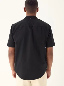 Formele Overhemden|Shirts|Next Zwart - Normale Pasvorm - Oxford-overhemd met korte mouwen