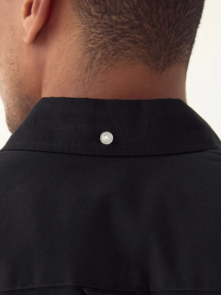 Formele Overhemden|Shirts|Next Zwart - Normale Pasvorm - Oxford-overhemd met korte mouwen