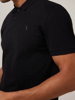 Poloshirts|Next Zwart - Normale Pasvorm - Piqué poloshirt met korte mouwen