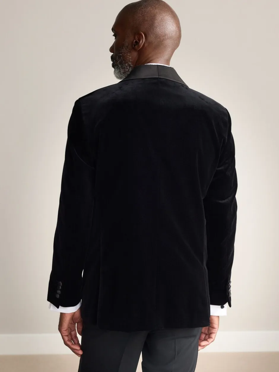Smokings En Feestkleding*Next - Normale Pasvorm - Signature Pontoglio Italiaanse fluwelen blazer met sjaalkraag Zwart