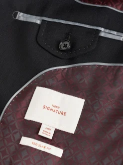 Blazers En Business-Jasjes|Pakken*Next - Normale Pasvorm - Signature Nova Fides 100% Italian Wool Suit Jacket Zwart