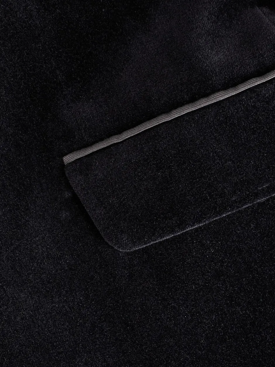 Smokings En Feestkleding|Next - Normale Pasvorm - Signature Pontoglio Italiaanse fluwelen blazer Zwart