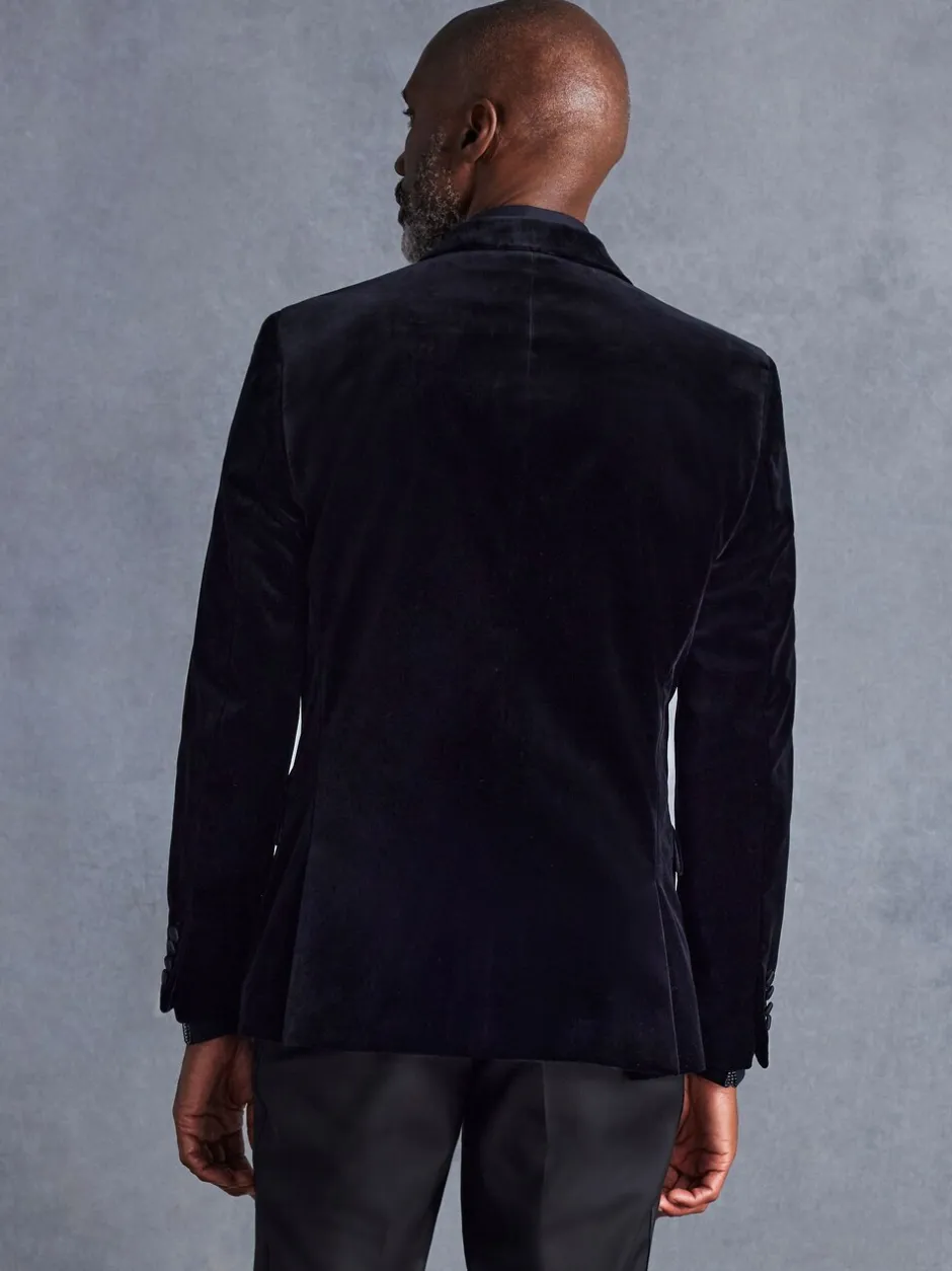 Smokings En Feestkleding|Next - Normale Pasvorm - Signature Pontoglio Italiaanse fluwelen blazer Zwart