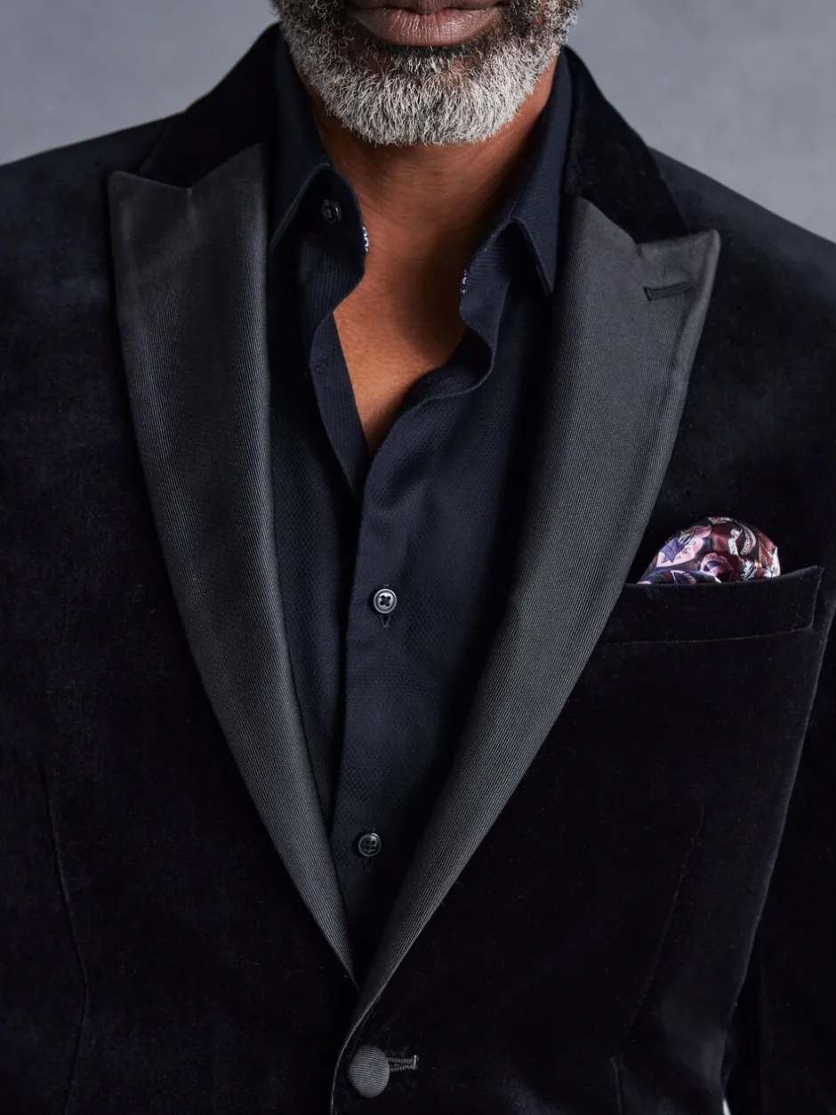 Smokings En Feestkleding|Next - Normale Pasvorm - Signature Pontoglio Italiaanse fluwelen blazer Zwart