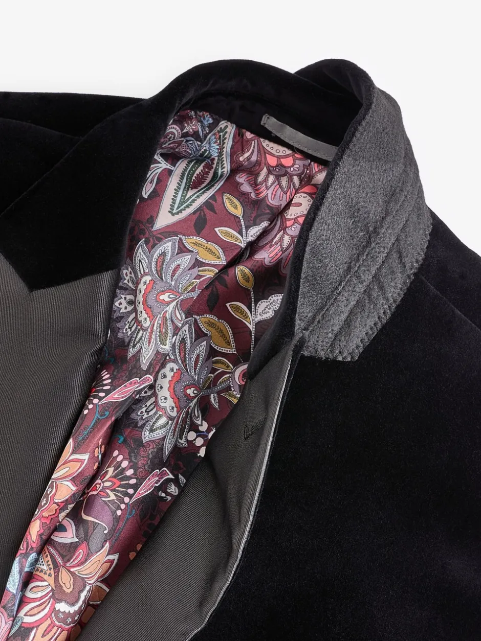 Smokings En Feestkleding|Next - Normale Pasvorm - Signature Pontoglio Italiaanse fluwelen blazer Zwart
