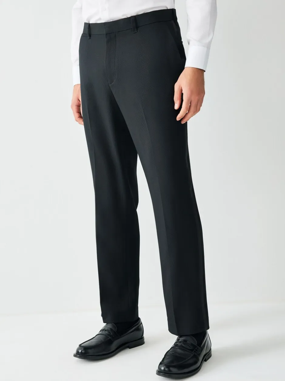 Smokings En Feestkleding|Broeken En Chino's*Next Zwart - Normale Pasvorm - Smokingpantalon met biesdetail en textuur