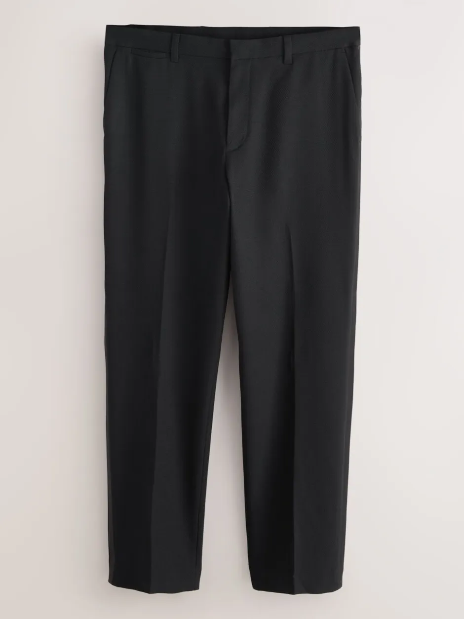 Smokings En Feestkleding|Broeken En Chino's*Next Zwart - Normale Pasvorm - Smokingpantalon met biesdetail en textuur