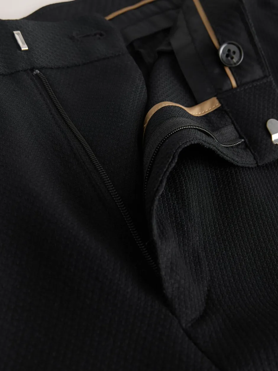 Smokings En Feestkleding|Broeken En Chino's*Next Zwart - Normale Pasvorm - Smokingpantalon met biesdetail en textuur