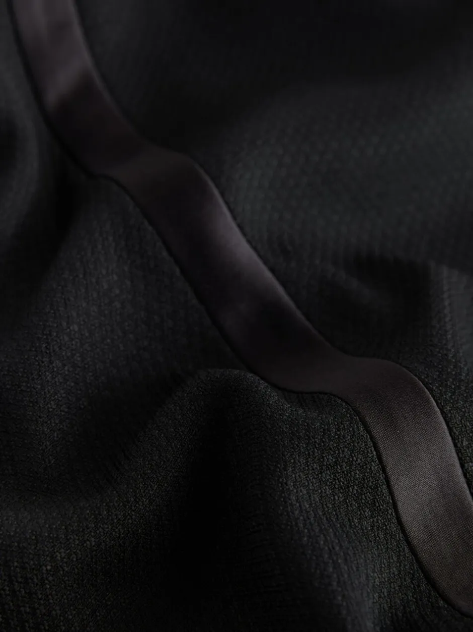 Smokings En Feestkleding|Broeken En Chino's*Next Zwart - Normale Pasvorm - Smokingpantalon met biesdetail en textuur