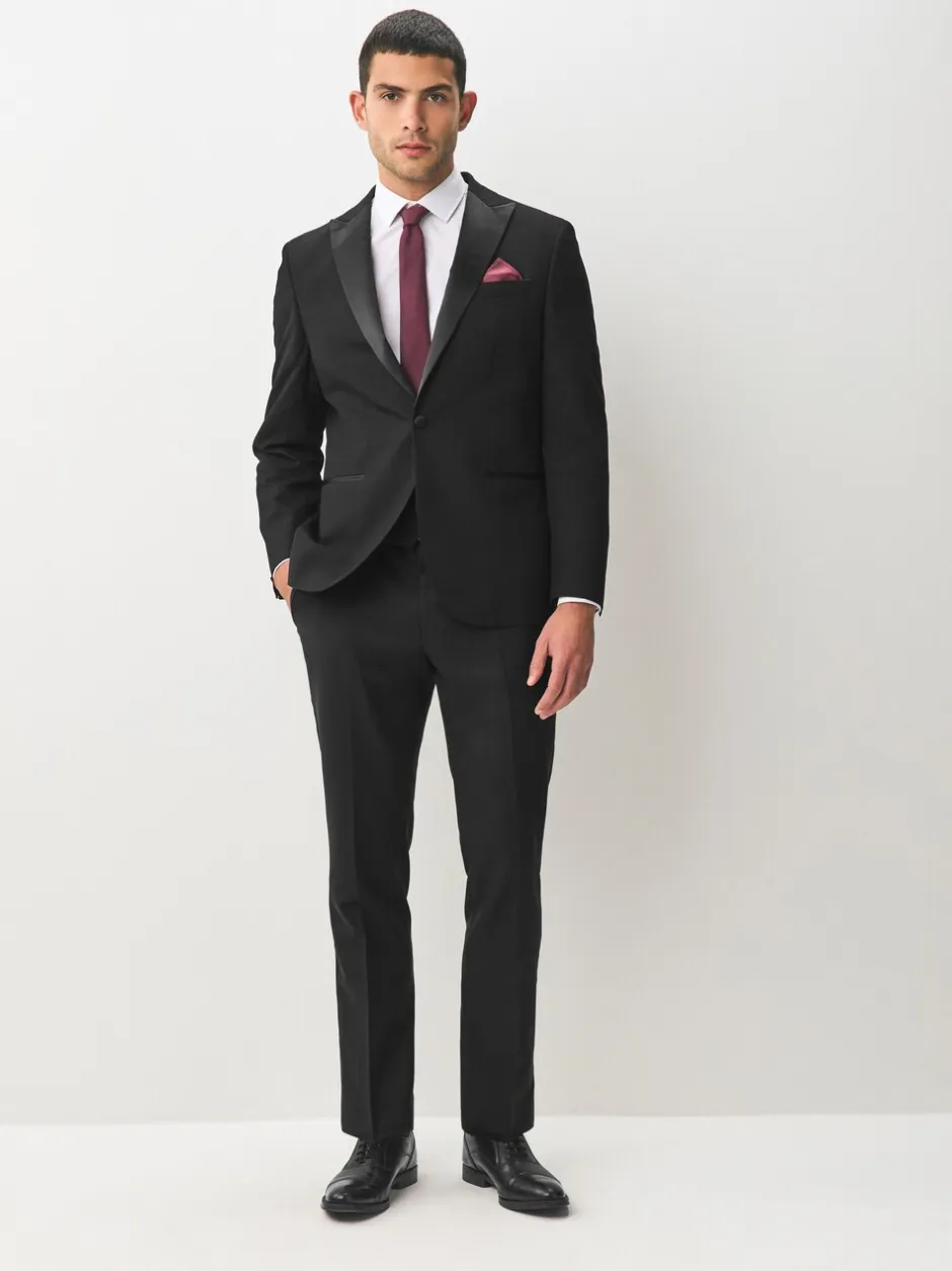 Smokings En Feestkleding|Blazers En Business-Jasjes|Next Zwart - Normale Pasvorm - Smoking: colbert