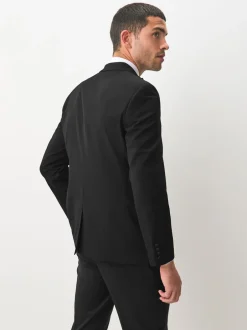Smokings En Feestkleding|Blazers En Business-Jasjes|Next Zwart - Normale Pasvorm - Smoking: colbert