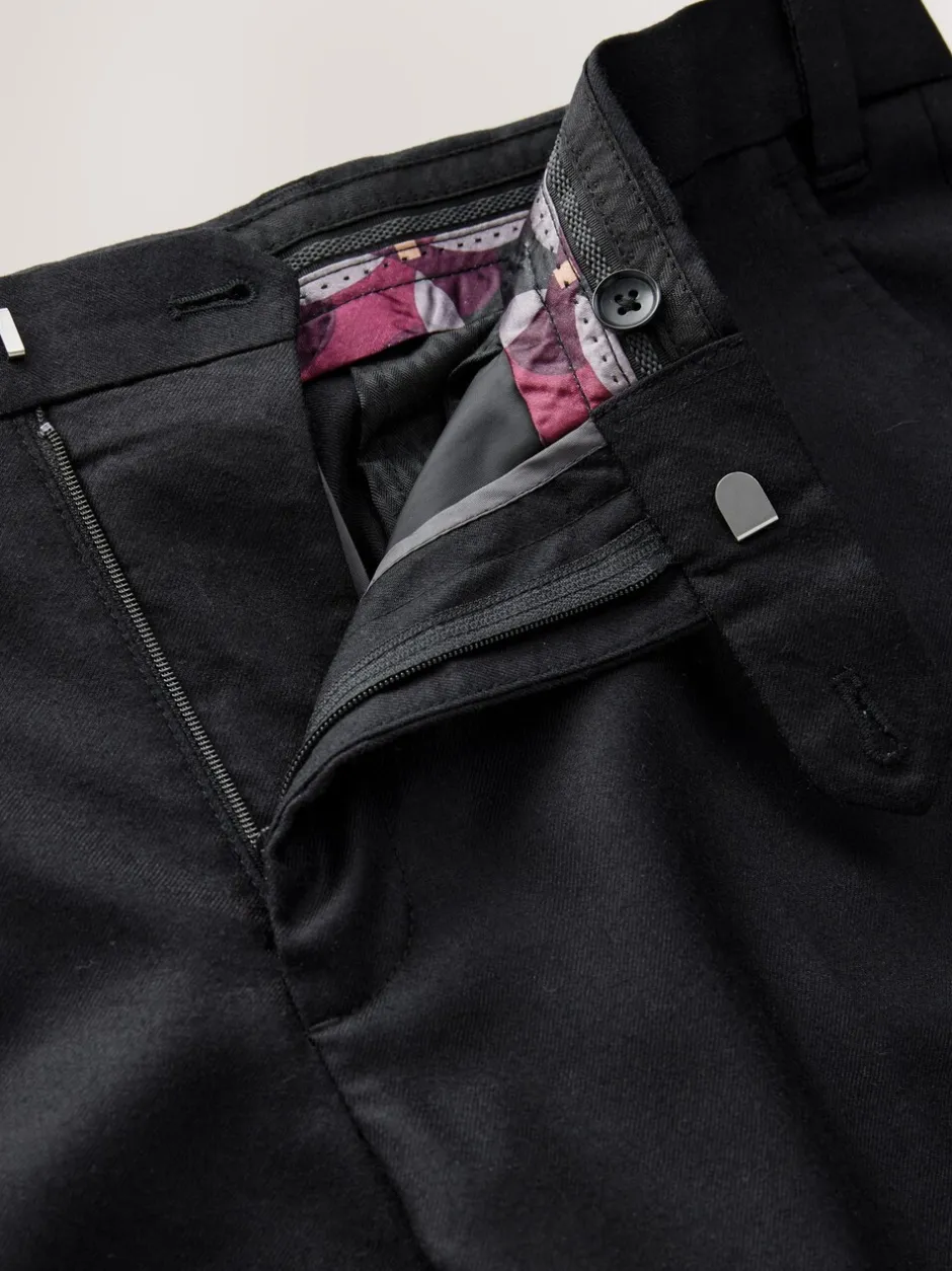 Formele Broek|Next - Normale Pasvorm - Signature - 100% Wollen broek met Motion Flex-tailleband Zwart