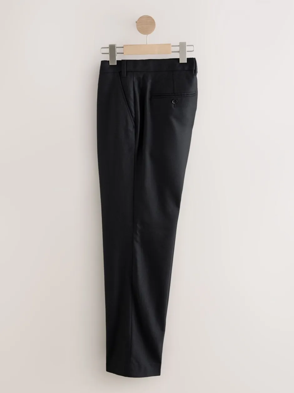 Formele Broek|Next - Normale Pasvorm - Signature - 100% Wollen broek met Motion Flex-tailleband Zwart