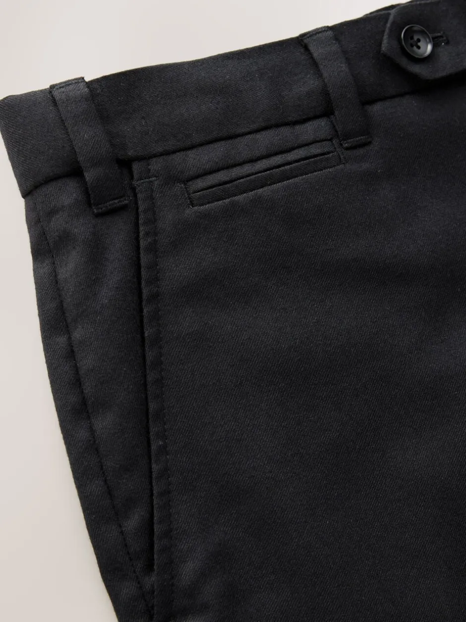 Formele Broek|Next - Normale Pasvorm - Signature - 100% Wollen broek met Motion Flex-tailleband Zwart