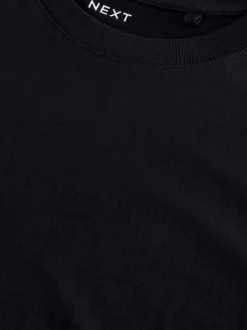 T-Shirts En Hemden|Next Zwart - Normale Pasvorm - T-shirt met lange mouwen en ronde hals