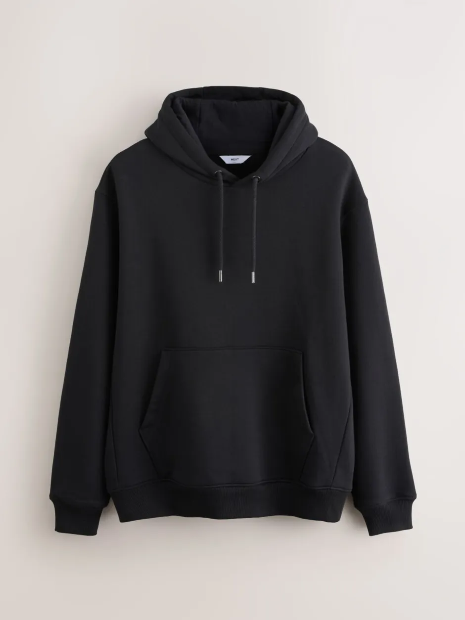 Sweaters En Hoody´S|Sweaters En Hoody´S*Next Zwart - Normale Pasvorm - Zwaargewicht Cotton Rich Jersey Hoodie