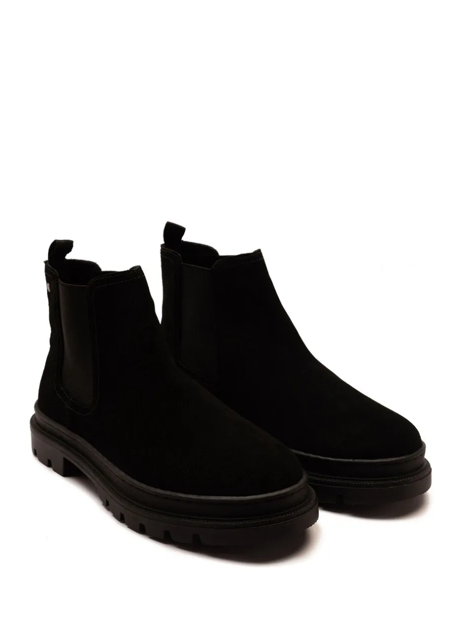 Boots*Off The Hook - Harrison Suede Leather Formal Chelsea Boots Zwart