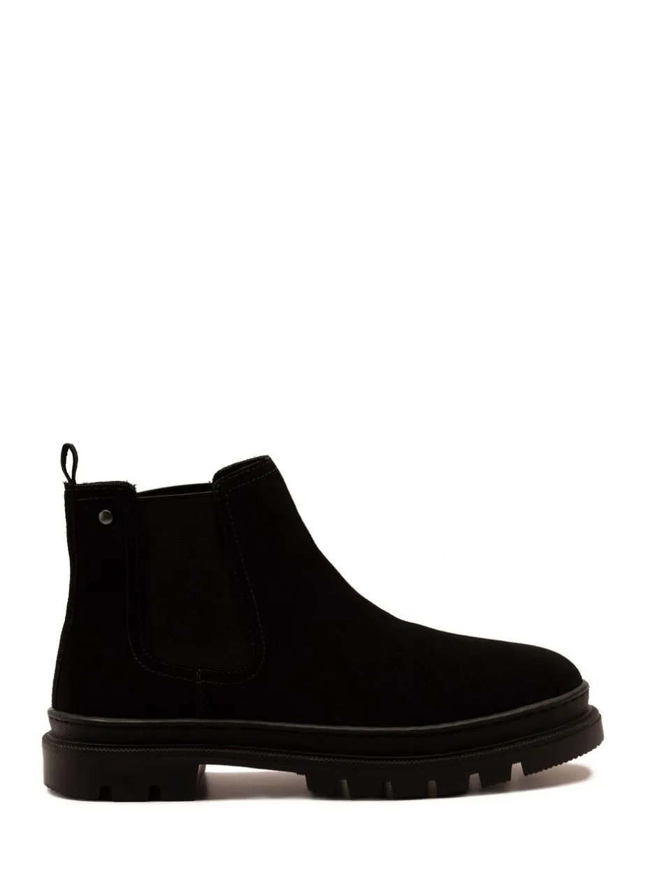 Boots*Off The Hook - Harrison Suede Leather Formal Chelsea Boots Zwart
