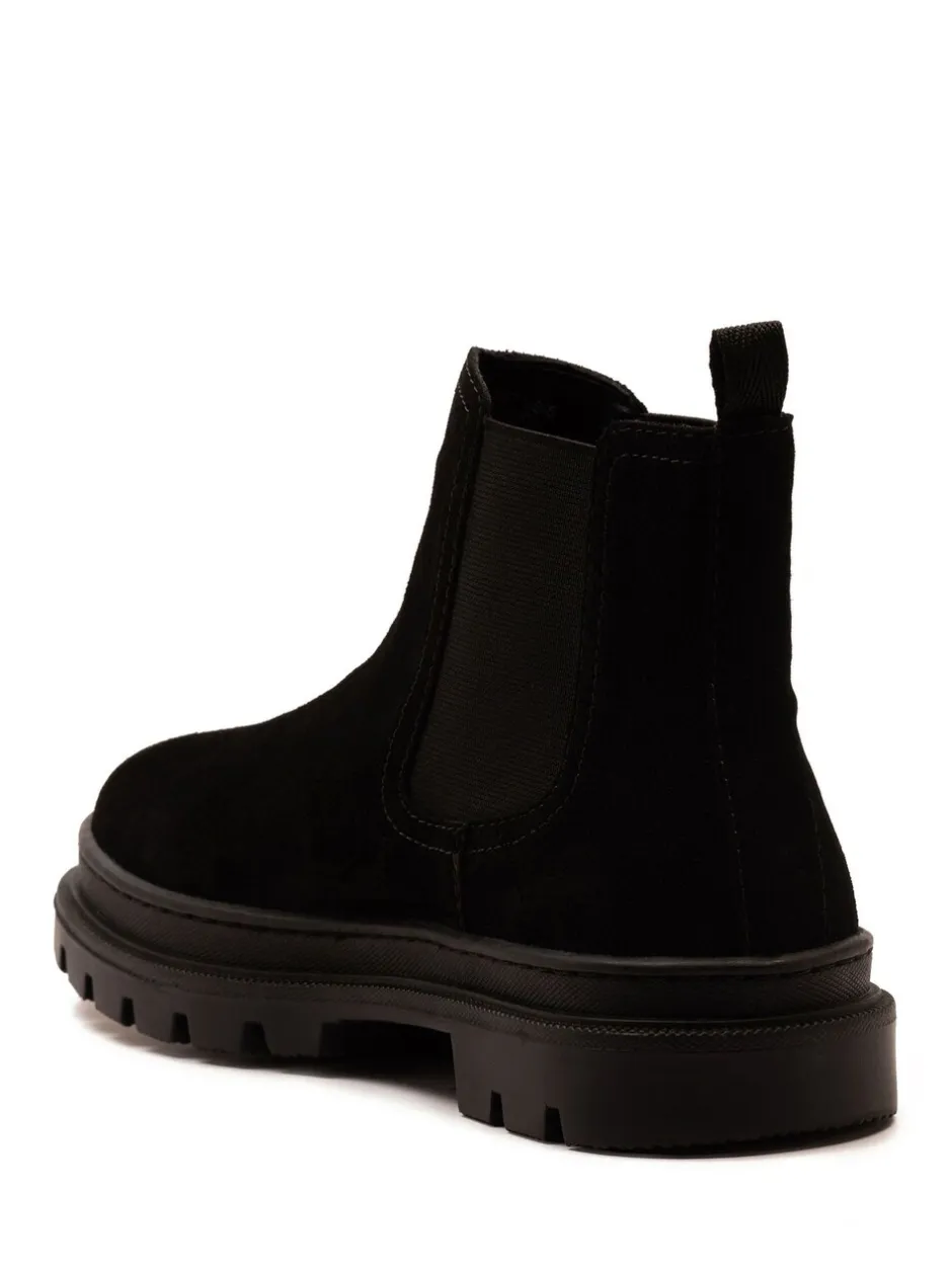 Boots*Off The Hook - Harrison Suede Leather Formal Chelsea Boots Zwart