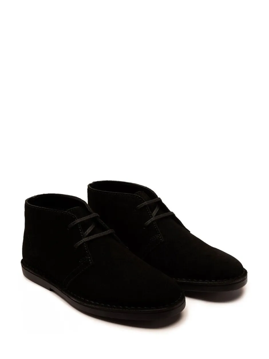 Boots*Off The Hook - Sahara suède leren Desert Chukka Vetersluiting Boots Zwart