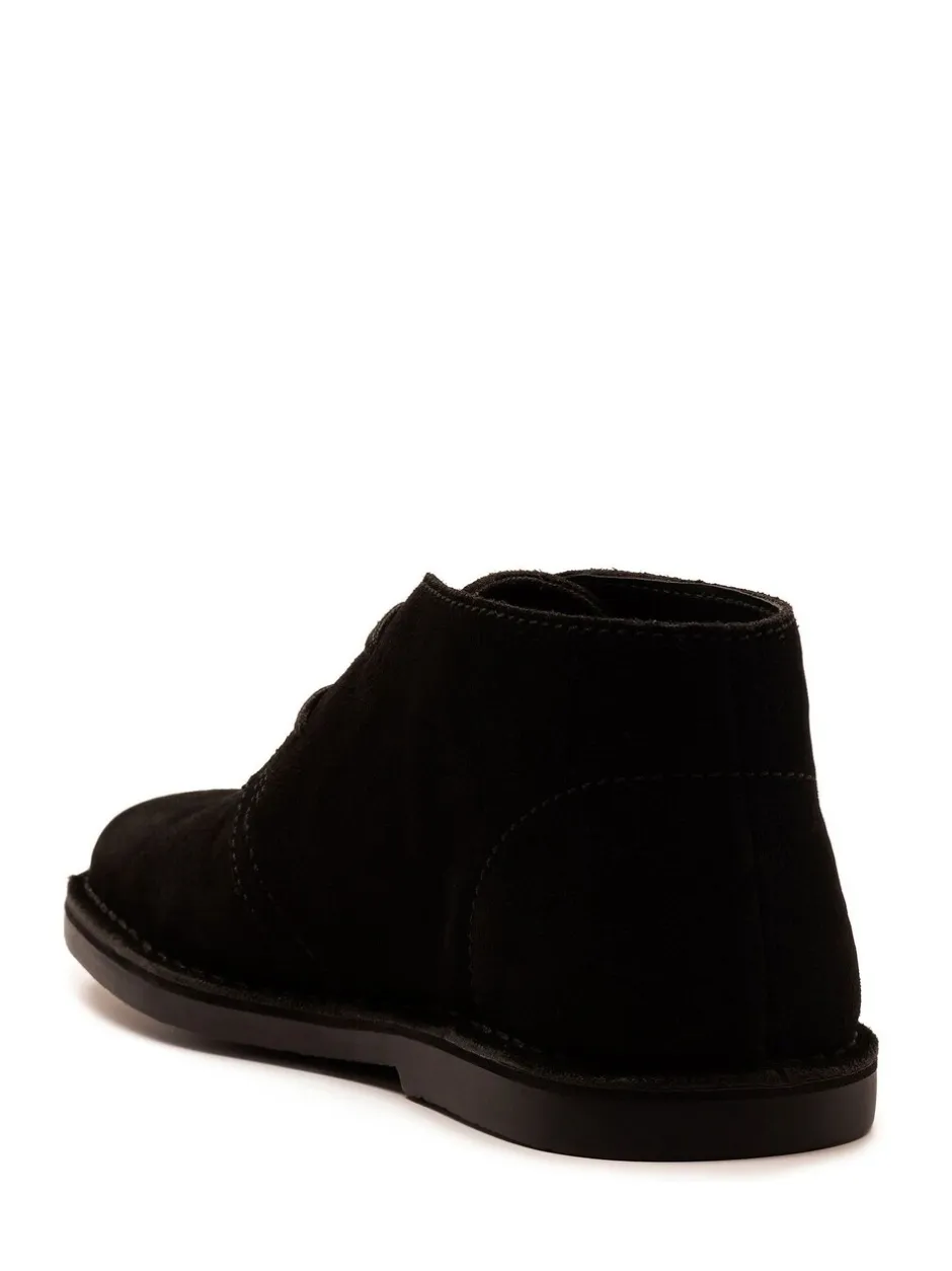 Boots*Off The Hook - Sahara suède leren Desert Chukka Vetersluiting Boots Zwart