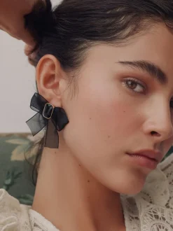 Sieraden*Next Zwart - Organza Bow Stud Earrings