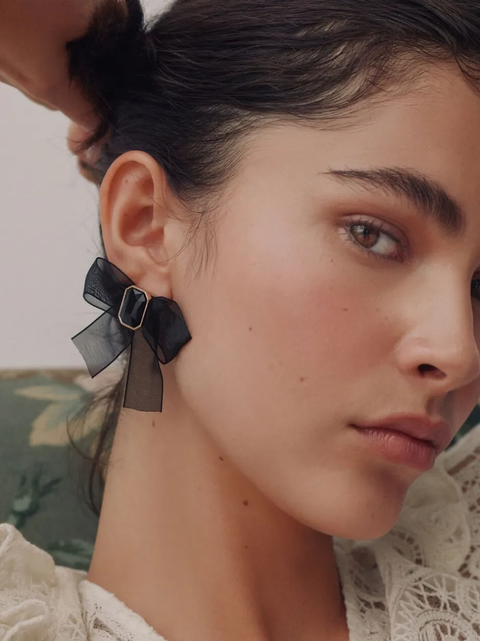 Sieraden*Next Zwart - Organza Bow Stud Earrings
