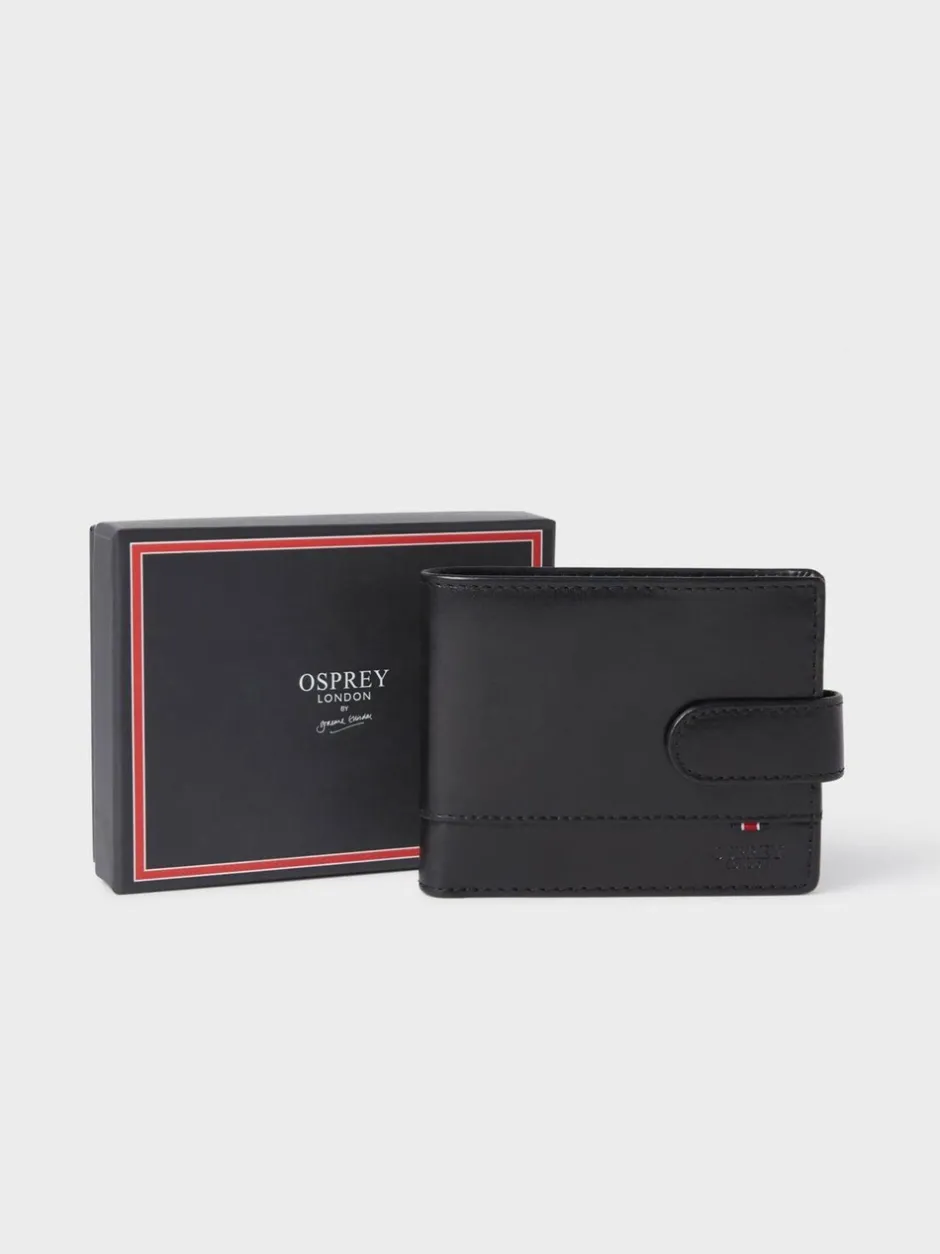 Portemonnees|Osprey London - - The London bruine leren portemonnee Zwart