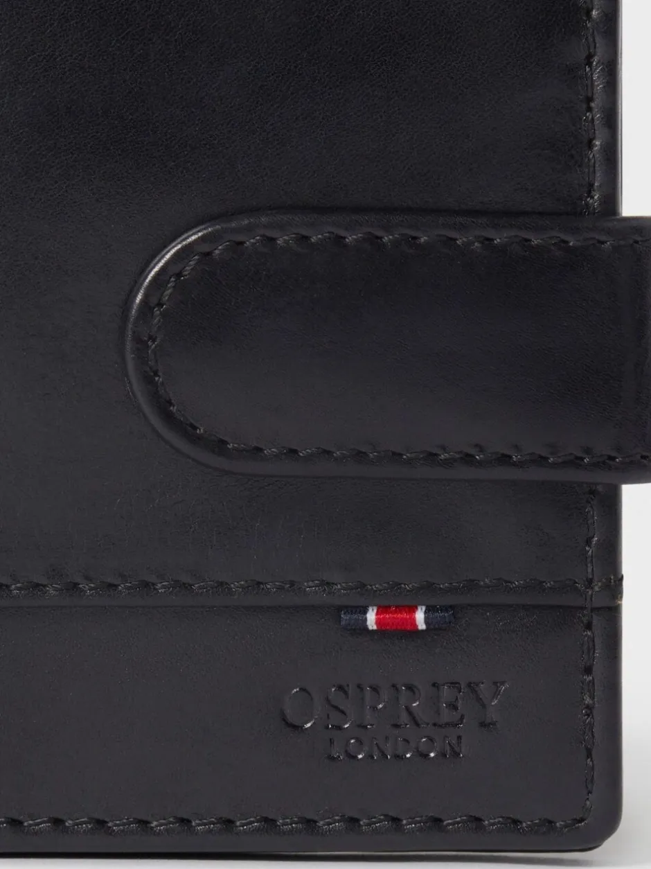 Portemonnees|Osprey London - - The London bruine leren portemonnee Zwart