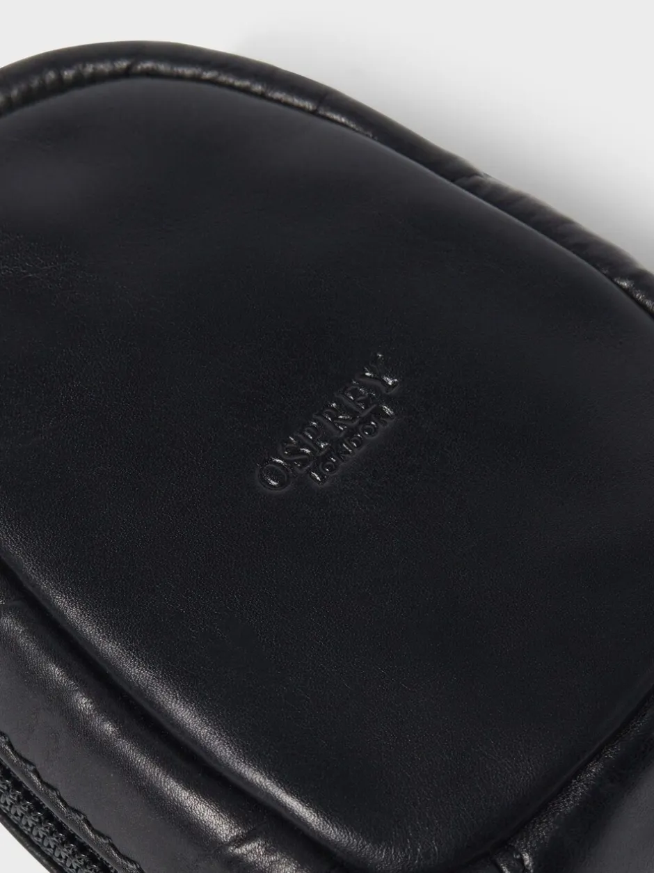Portemonnees*Osprey London - Leather Charger Pouch Zwart