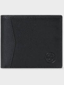Portemonnees|Osprey London - The Compass leren Portemonnee Zwart