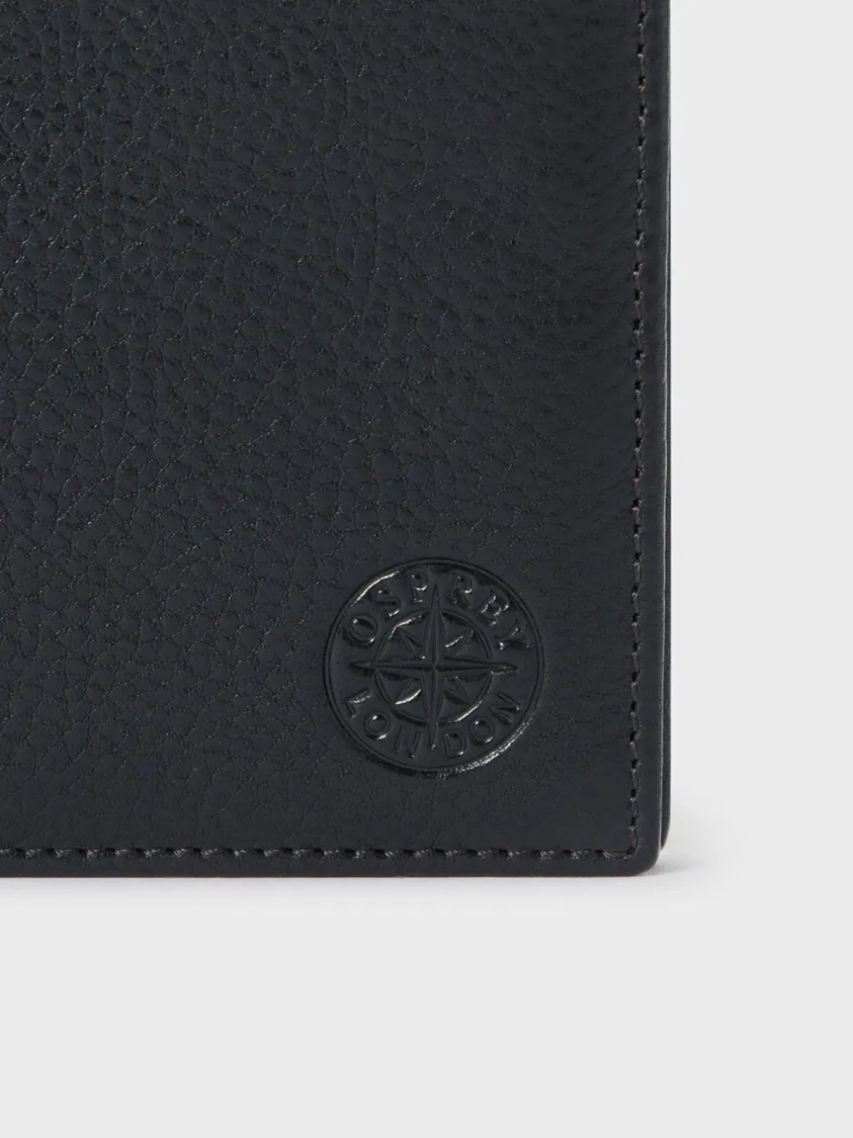 Portemonnees|Osprey London - The Compass leren Portemonnee Zwart