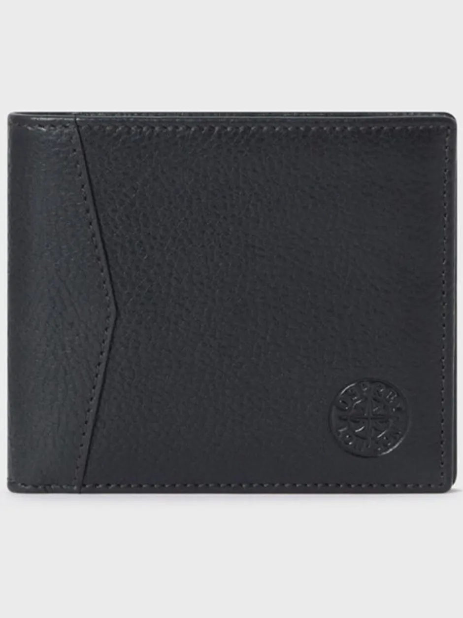 Portemonnees|Osprey London - The Compass leren muntenportemonnee Zwart