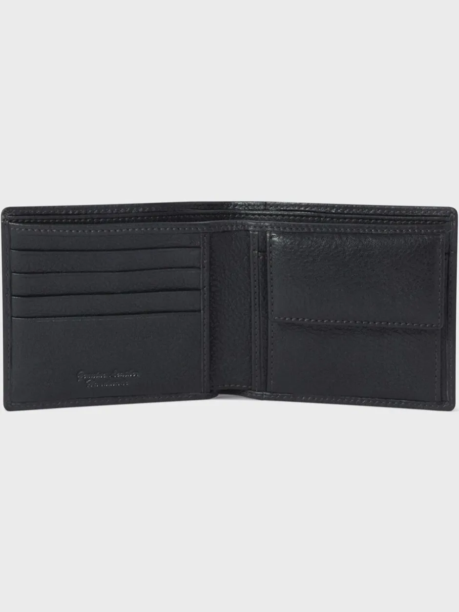 Portemonnees|Osprey London - The Compass leren muntenportemonnee Zwart