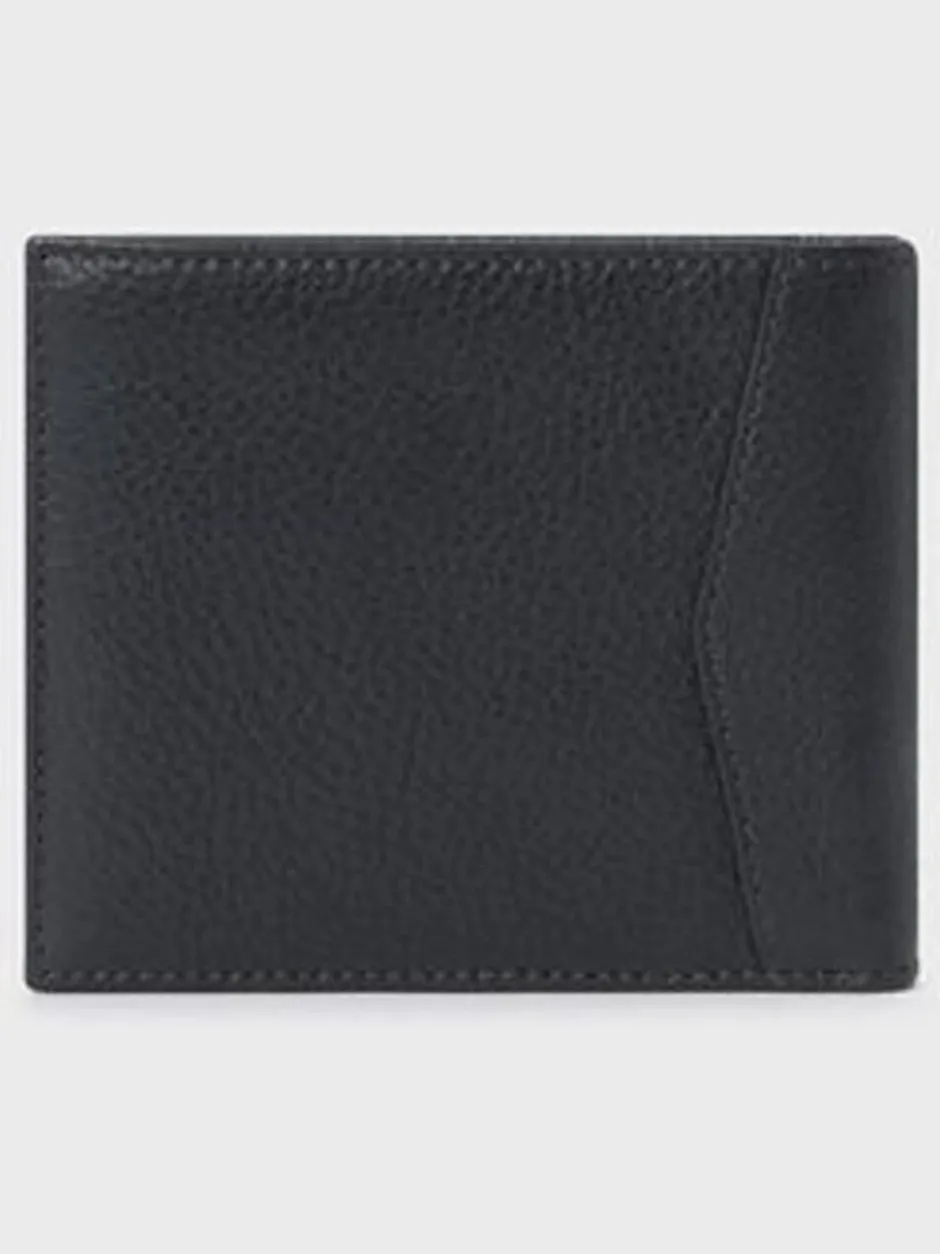 Portemonnees|Osprey London - The Compass leren muntenportemonnee Zwart