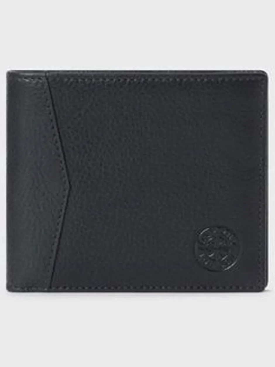 Portemonnees|Osprey London - The Compass leren muntenportemonnee Zwart
