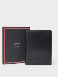 Portemonnees|Osprey London - The London Leather Passport Cover Zwart