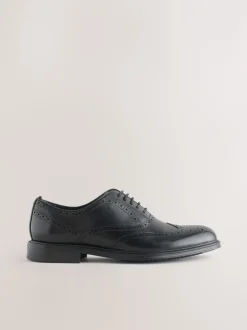 Formele Schoenen*Next - Oxford Wingcap Leather Shoes Zwart