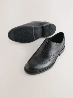 Formele Schoenen*Next - Oxford Wingcap Leather Shoes Zwart