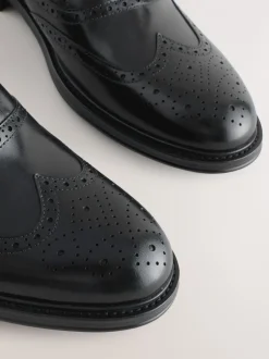 Formele Schoenen*Next - Oxford Wingcap Leather Shoes Zwart
