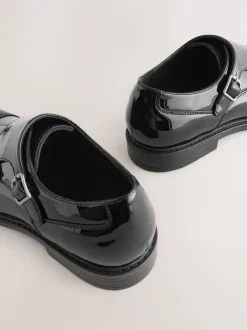 Schoenen|Formele Schoenen|Next Zwart - Patent Toecap Double Monk Shoes