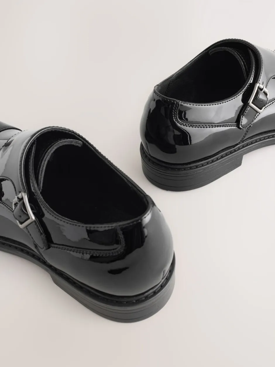 Schoenen|Formele Schoenen|Next Zwart - Patent Toecap Double Monk Shoes