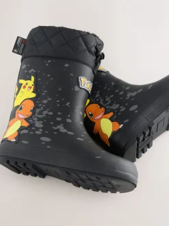 Laarzen|Next Zwart - Pokemon warme gevoerde Laarzen met kraag
