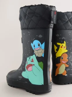 Laarzen|Next Zwart - Pokemon warme gevoerde Laarzen met kraag