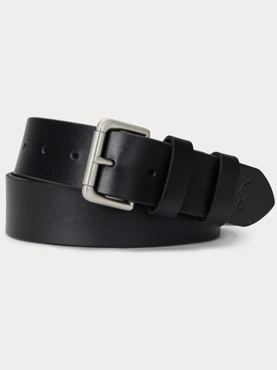 Riemen En Bretels|Polo Ralph Lauren - leren jeansriem Zwart