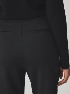 Broeken|Next - Ponte Broek met Wijde pijpen en goudkleurige knoopdetails Zwart