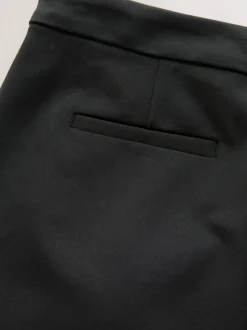 Broeken|Next - Ponte Broek met Wijde pijpen en goudkleurige knoopdetails Zwart